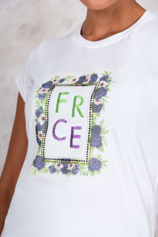 Camiseta de algodn con logo bordado