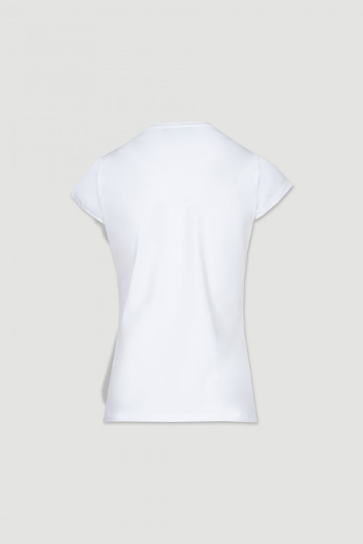 T-shirt de algodão com logo bordado