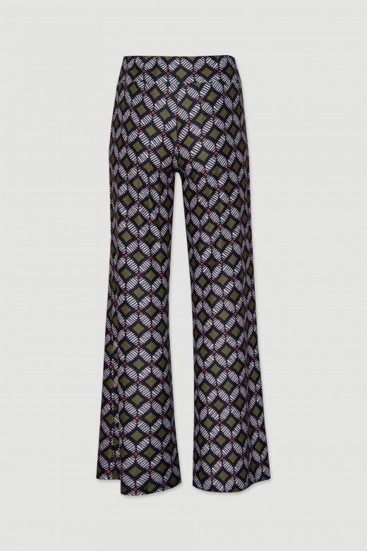 Pantalones anchos con patrón