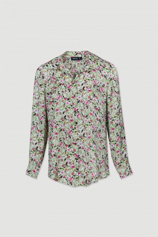 Floral pattern button up shirt