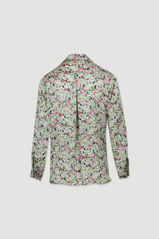 Floral pattern button up shirt