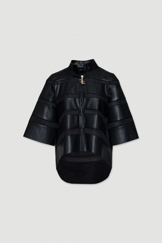 Asymmetric faux leather jacket