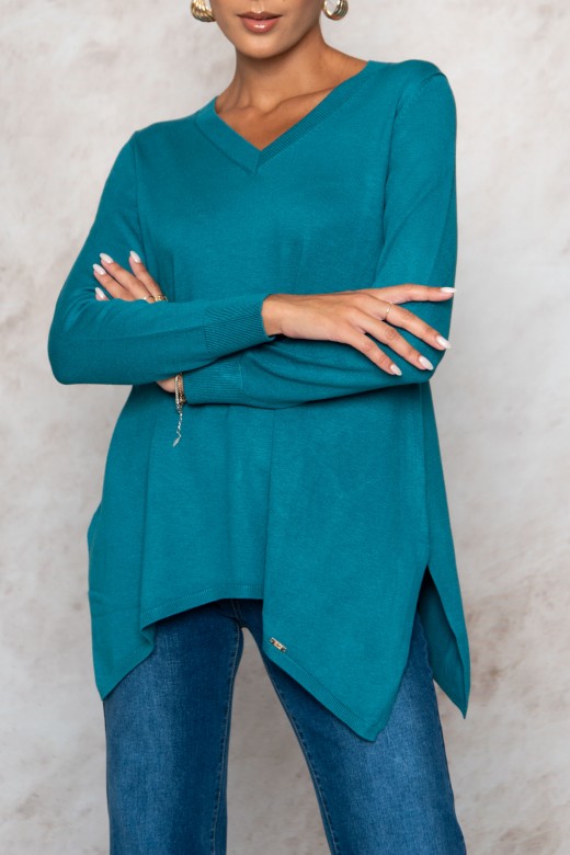 Knit tunic with side slits