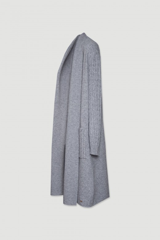 Long knit cardigan