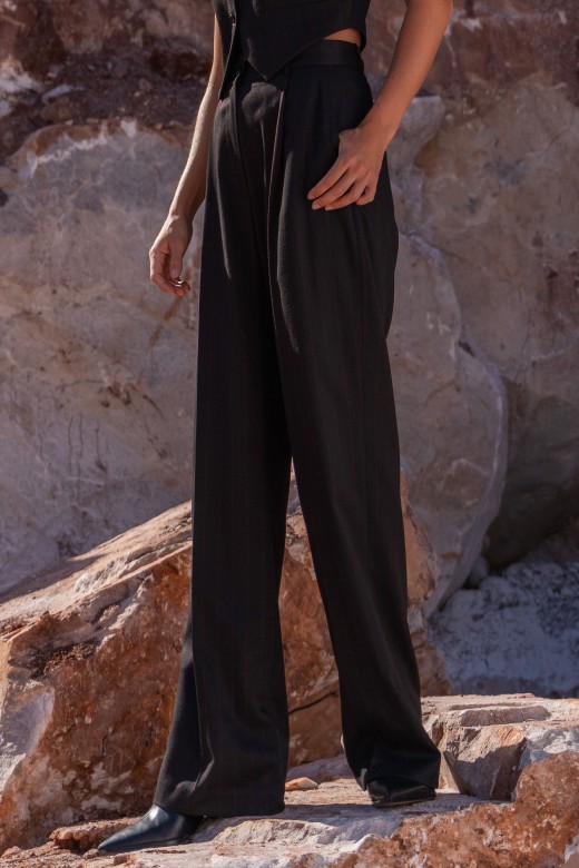 Pants with pleat detail