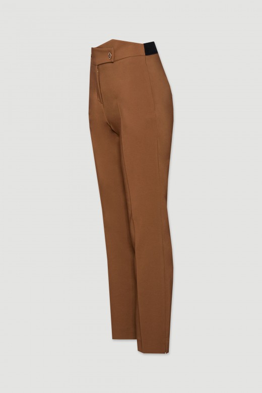 Classic pants with buttons elastic back