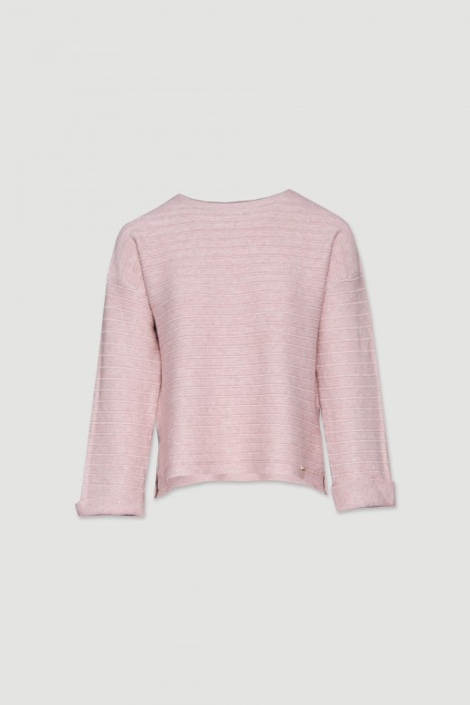 Textured knit sweater