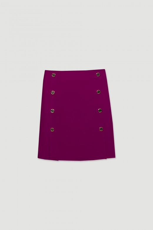 Short skirt with custom buttons embellishment