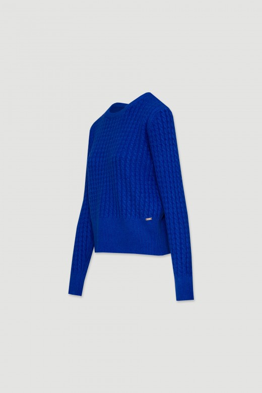 Camisola de malha com efeito entranado