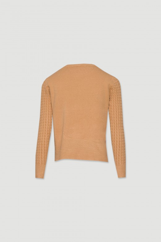 Camisola de malha com efeito entranado