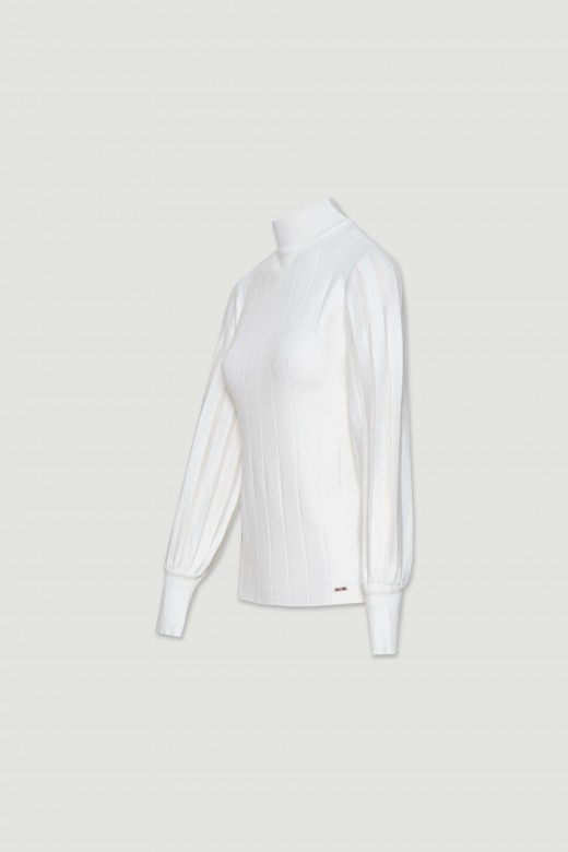 Camisola de malha meia gola