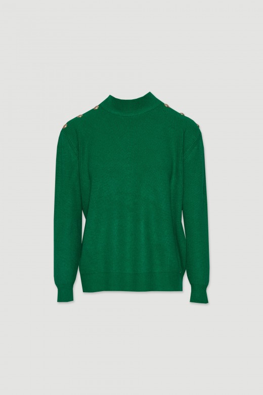 Pull vert maille filet