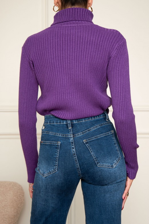 Camisola de malha canelada