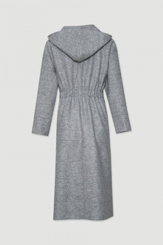 Woolen coat with a hood