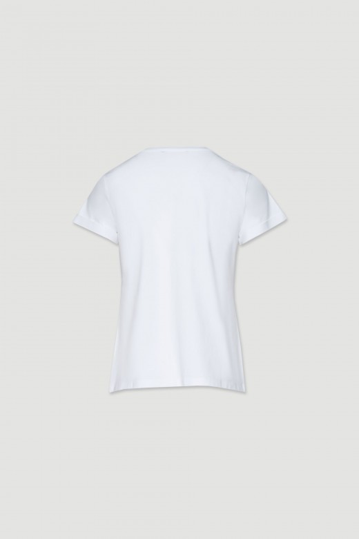 T-shirt de algodão com transfers