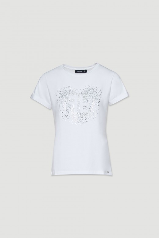 Camiseta de algodón con detalles en la parte frontal