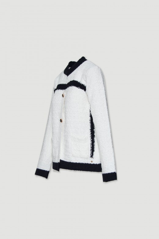 Bicolor knit jacket