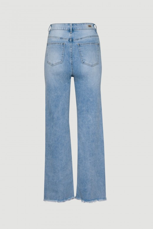 Jeans straight em algodão