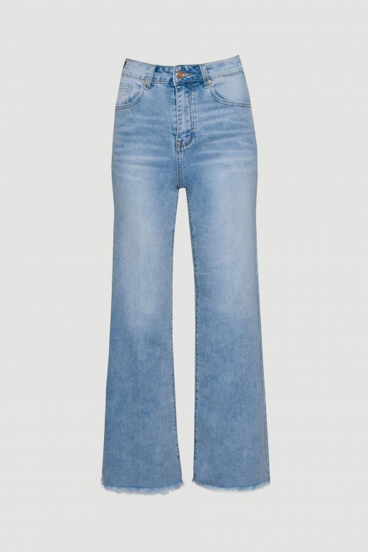 Jeans straight em algodão
