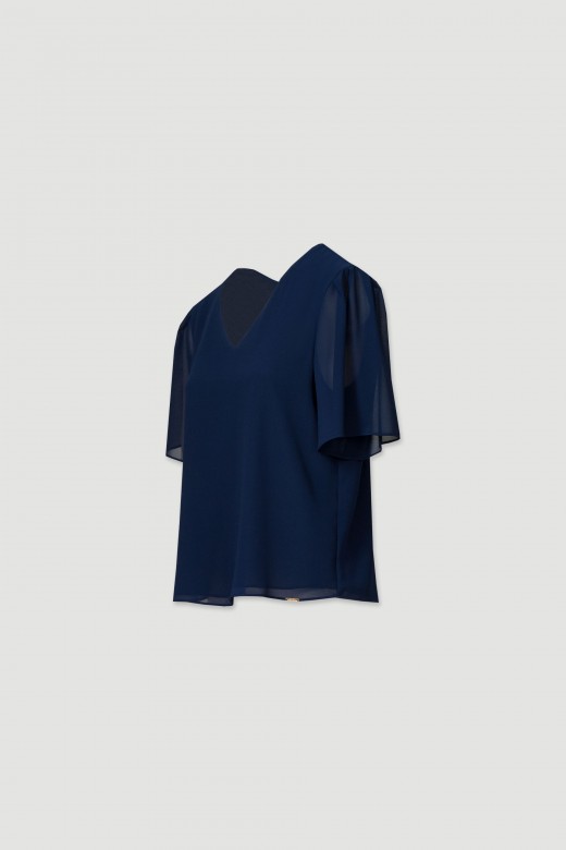 Flowy tunic in double-layered fabric