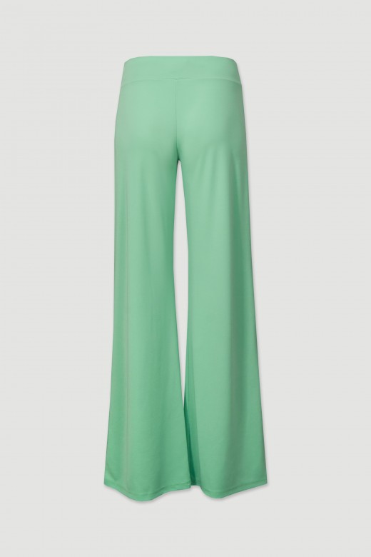 Wide leg pants in cold knit