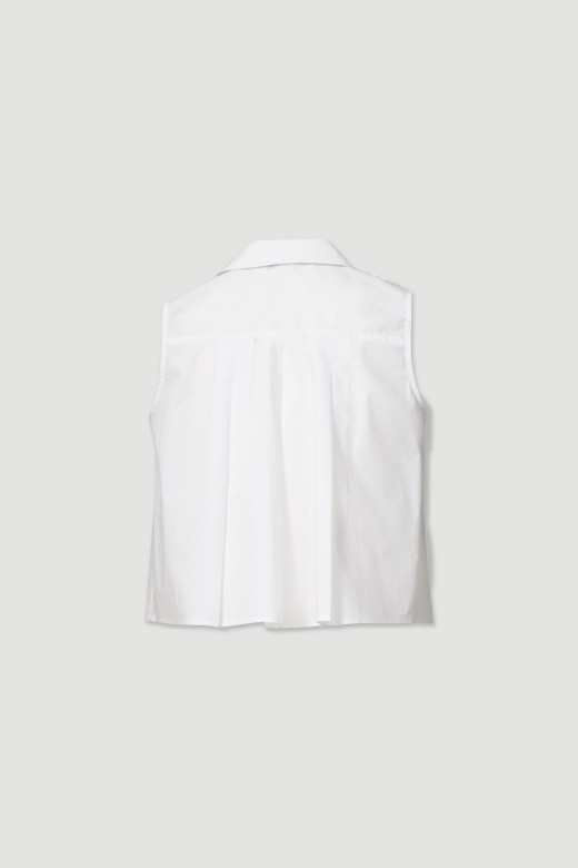 Flowy short cotton blouse