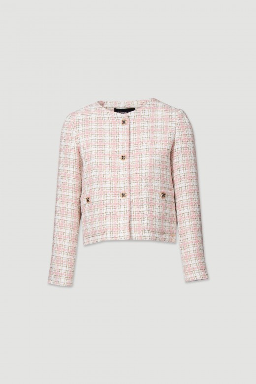 Tweed jacket with lurex thread details