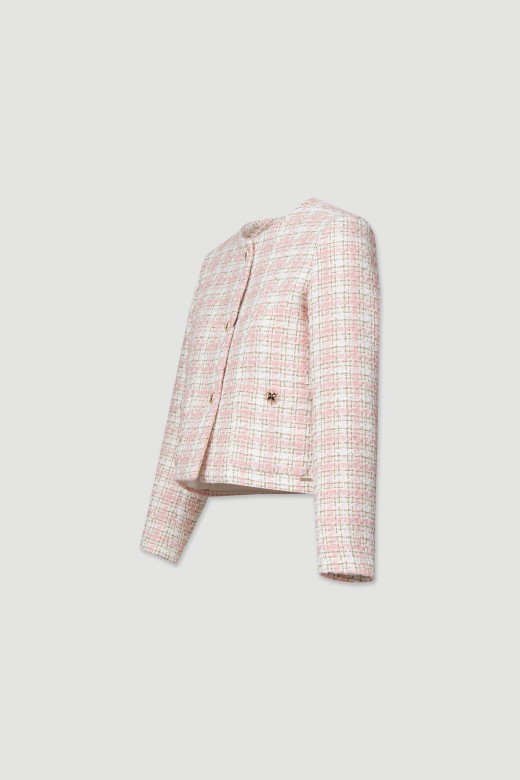 Tweed jacket with lurex thread details