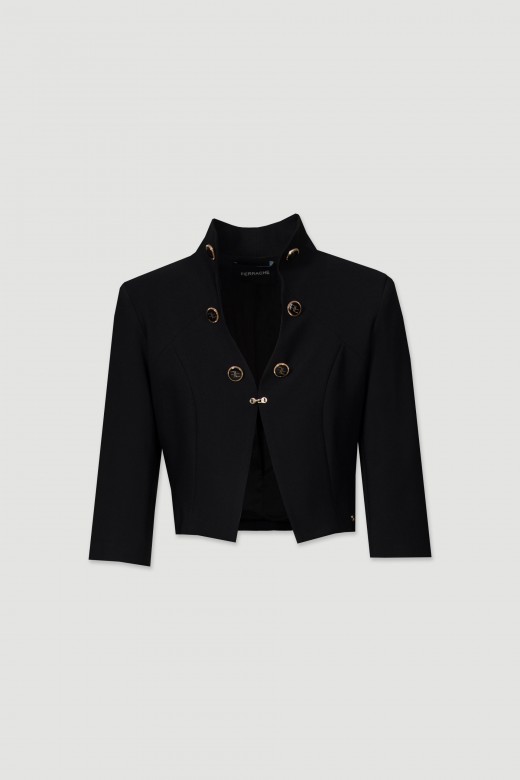 Structured blazer with high collar