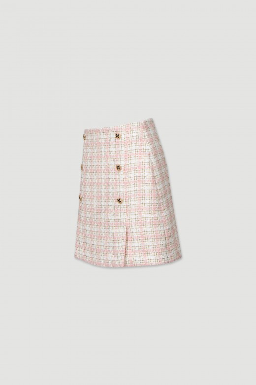 Tweed skirt with lurex thread details