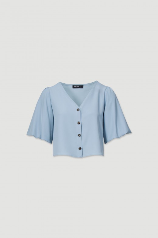 Blouse with puff sleeves