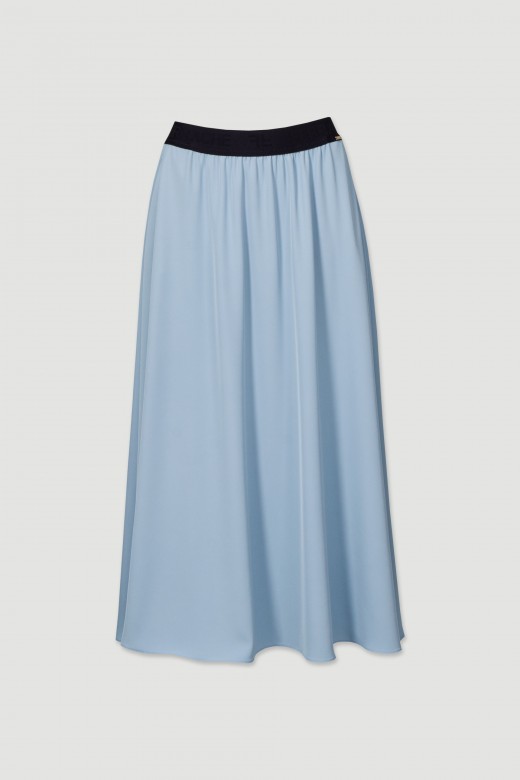 Midi skirt with elastic belt