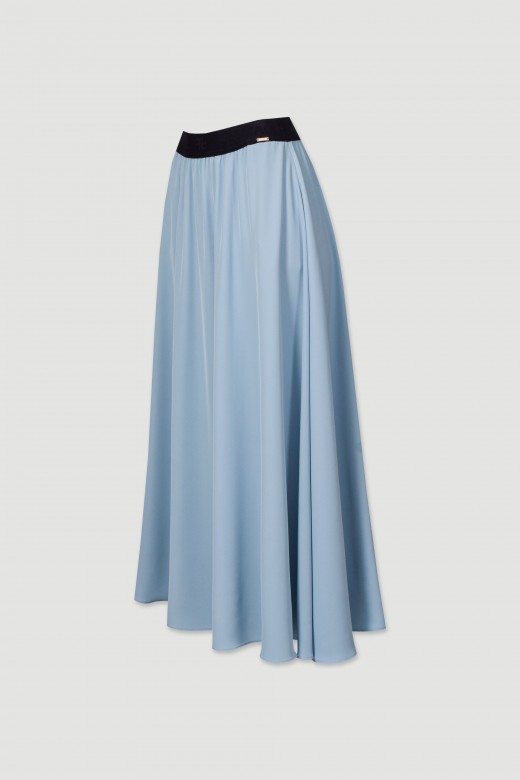 Midi skirt with elastic belt