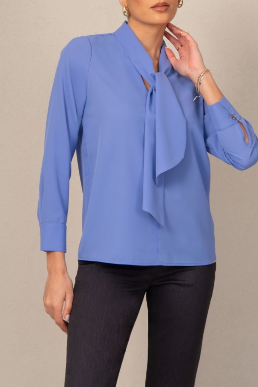 Tunic with tie at the neckline