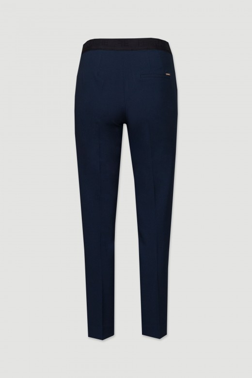Classic pants with elastic belt at the back