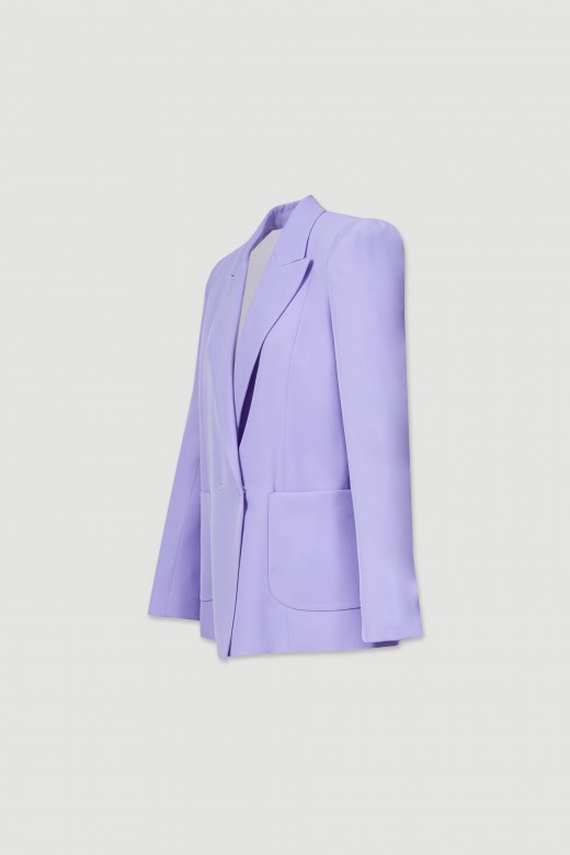Suit blazer with wrap closure