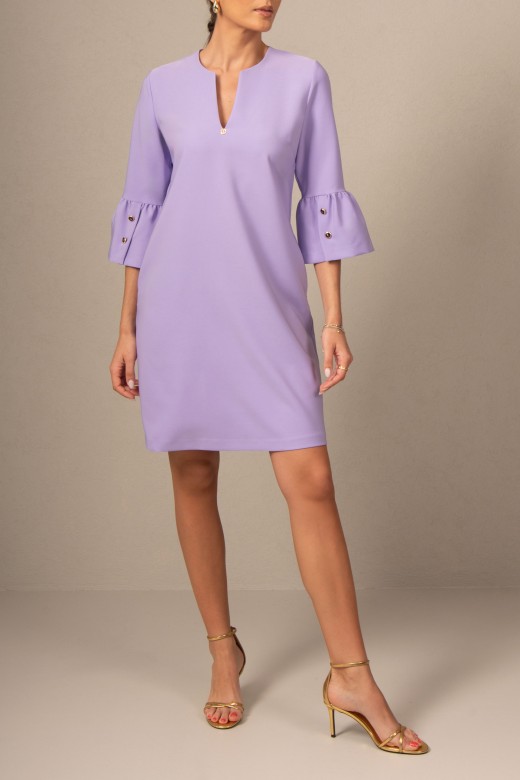 Dress with ruffle on the sleeve