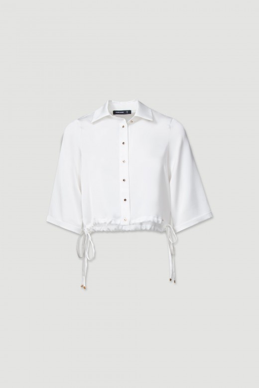 Short satin blouse