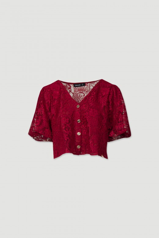 Cropped lace blouse