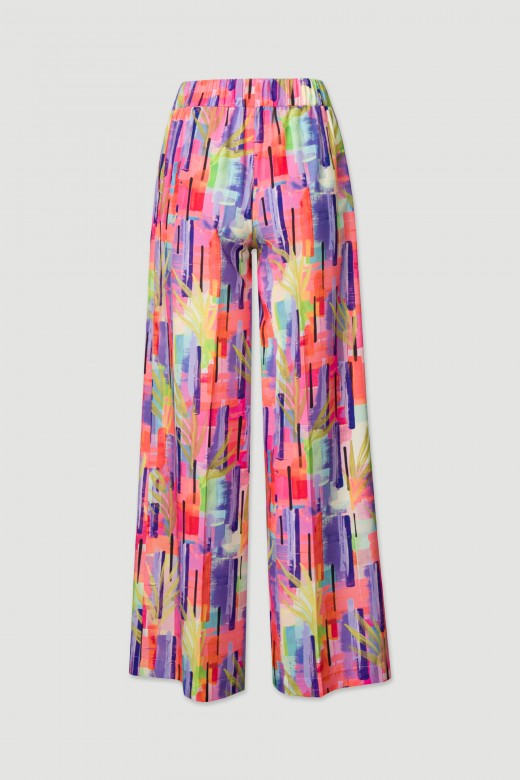 Wide-leg pants with pattern