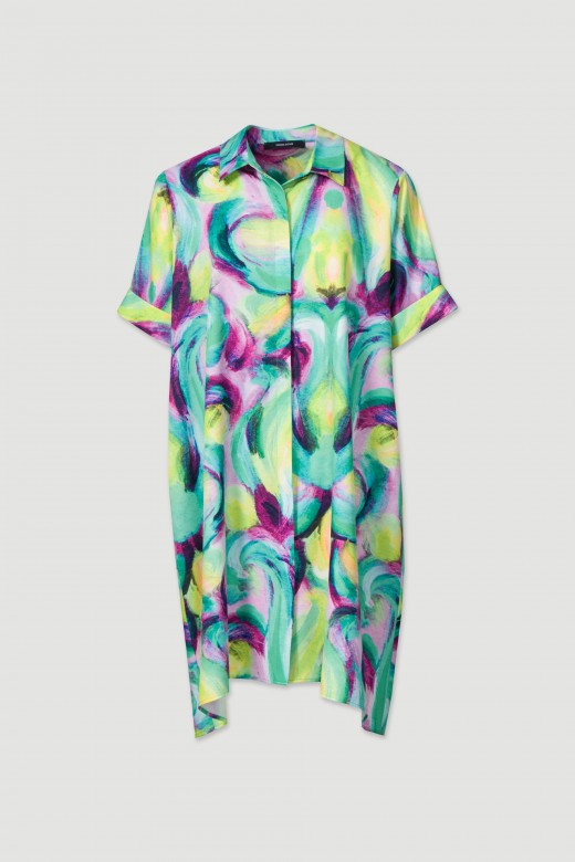 Shirt dress with pattern