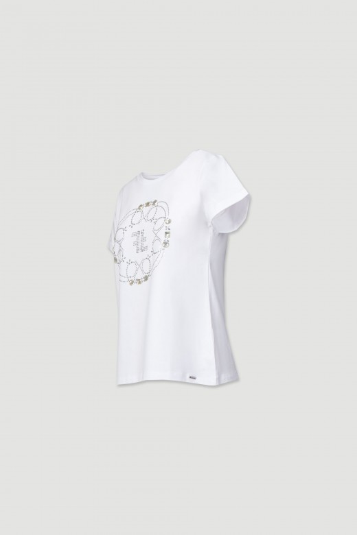 Short-sleeved t-shirt with transfers