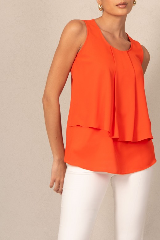 Flowy top with double fabric at the front