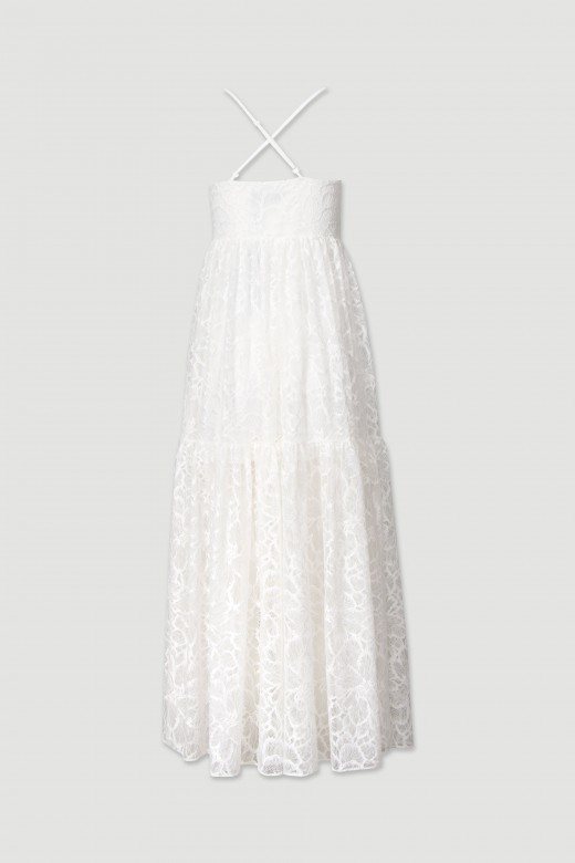 Long cotton lace dress