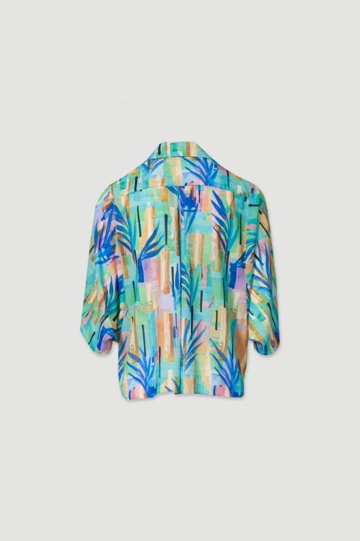 Batwing sleeve pattern blouse