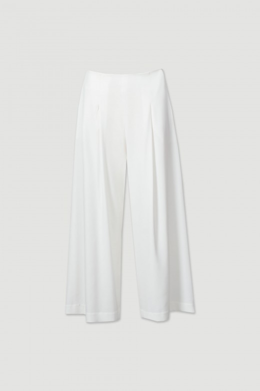 Culotte pants with front pleat