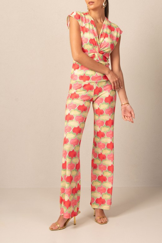 Wide leg pants with pattern