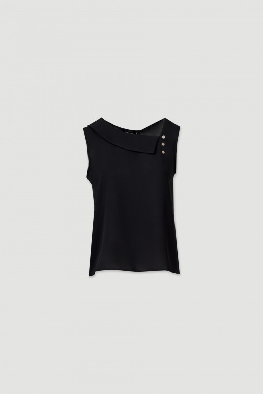 Top with overlapping strip on the neckline