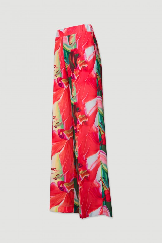 Wide-leg pants with pattern