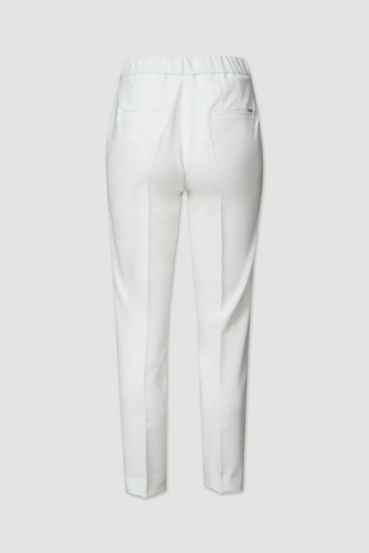 Classic pants with elastic back waistband